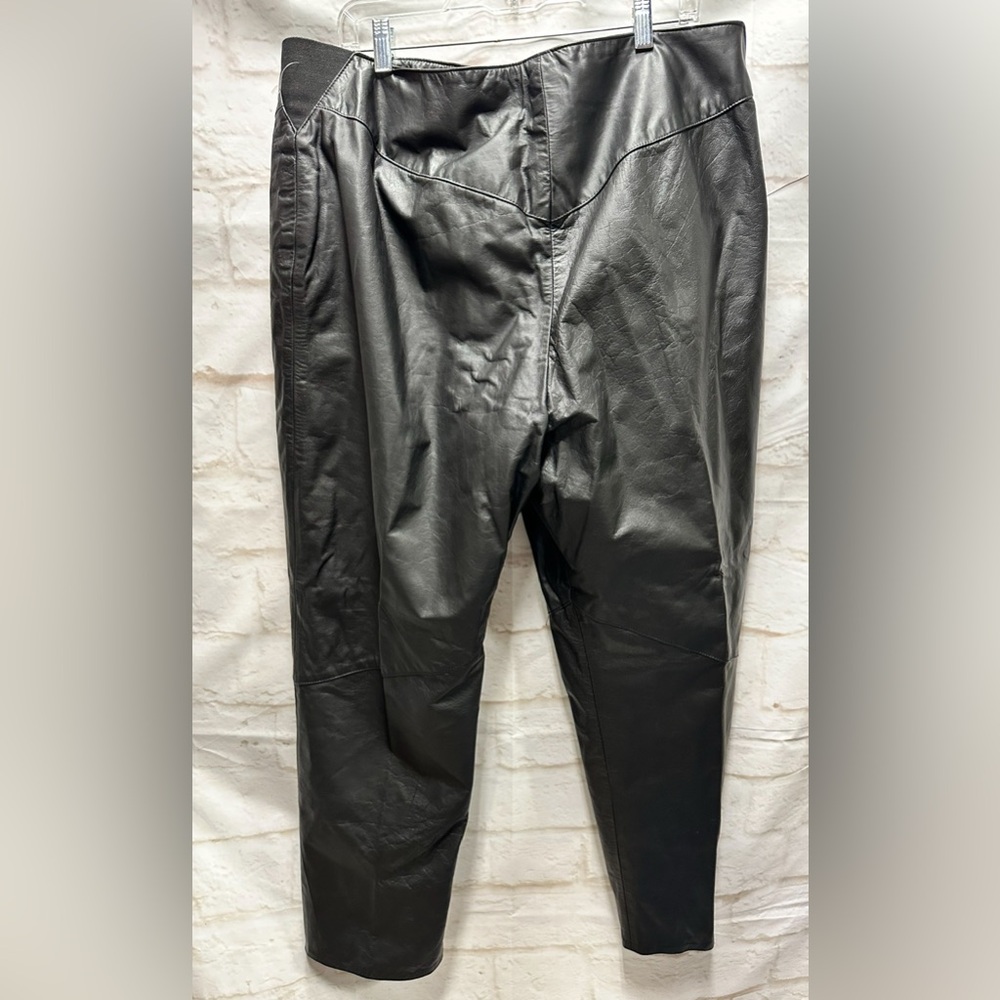 Fairfax & Kent vintage black leather pants women’s size 22.5 - Picture 6 of 6